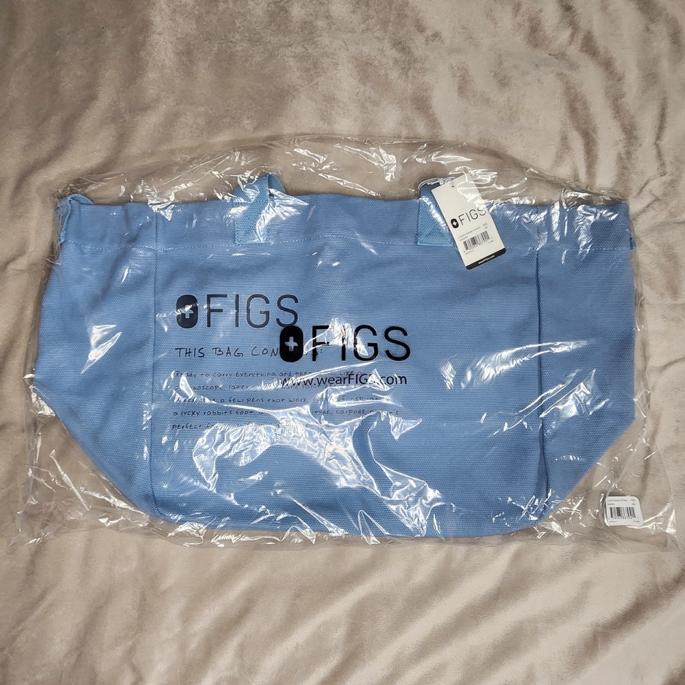 FIGS Dusty Blue Canvas Tote - Picture 3 of 10